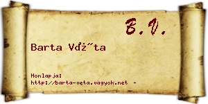 Barta Véta névjegykártya